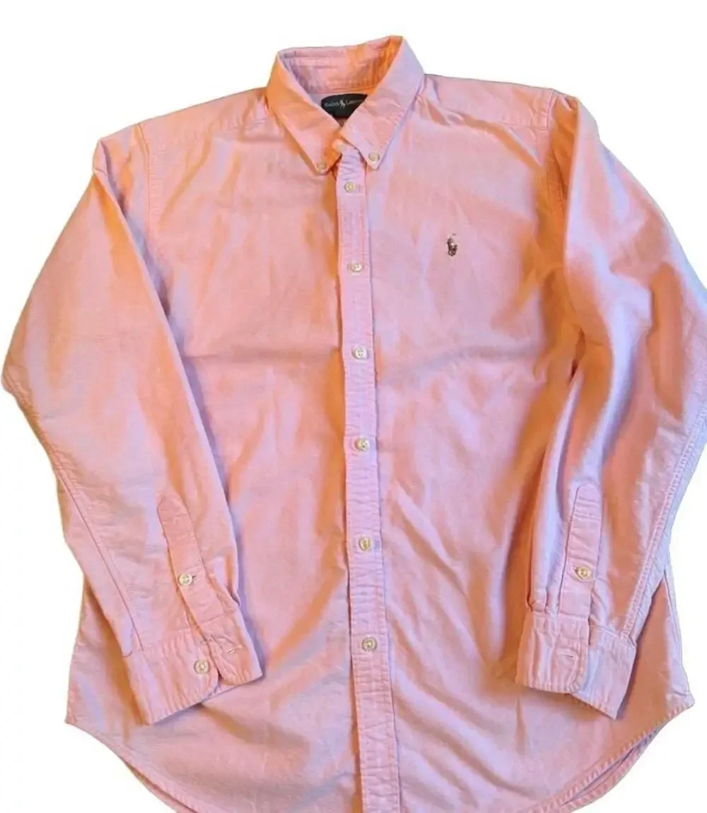 Ralph Lauren Classic Fit Long Sleeve Oxford Shirt Pink youth Size 20 H1216